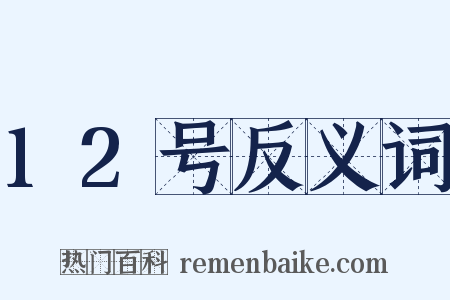 12号反义词是什么意思的图片
